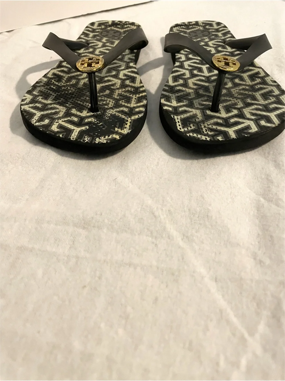 Tory Burch Black Flip Flops Size 7.5